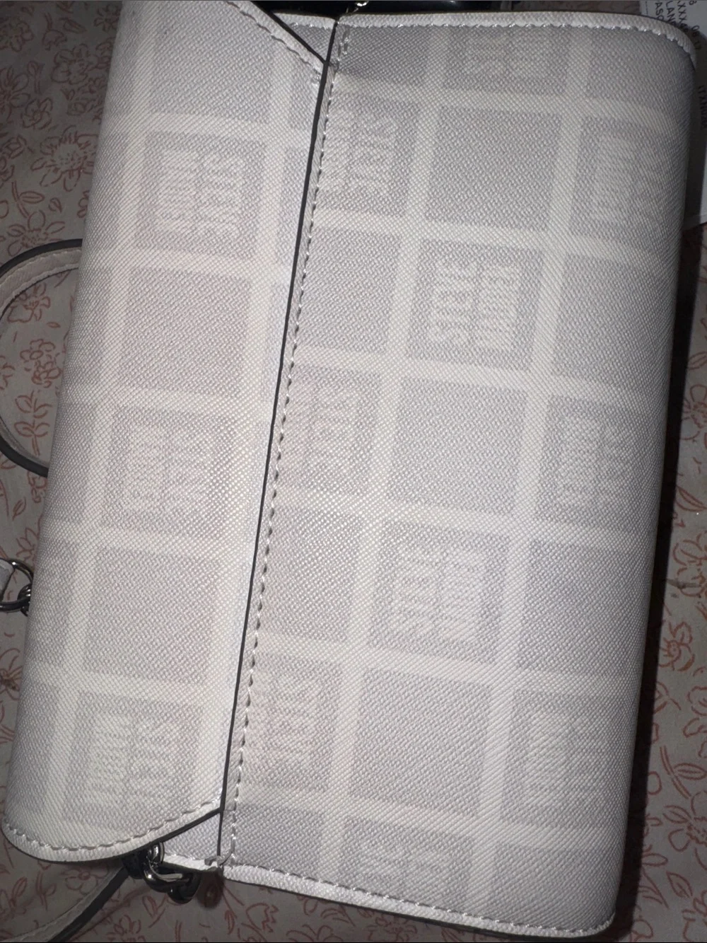Steve Madden White Patterned Crossbody Wallet